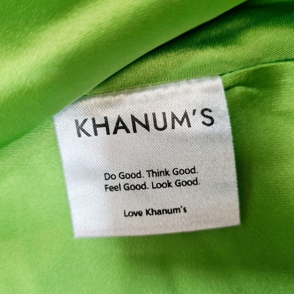 Khanums X Revolve Halter Gown With Slit in Pear Green - Picture 4 of 16